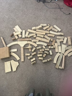 Train Set Cars Track Magnetic Japan Japanese Borel 60+ Pcs Handmade Wooden