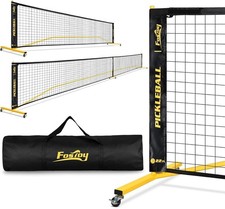 Portable Pickleball Net Set with Wheels, Regulation Size 22 FT Half Court 1...