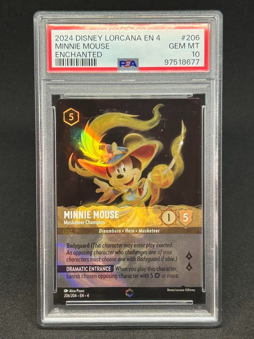 PSA 10 Disney Lorcana Minnie Mouse Musketeer Ursula's Return Enchanted 206/204