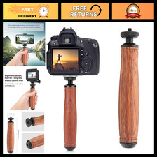 Universal Wooden Camera Handle Grip - Pear Wood Design, 1/4" Screw Hole for Came