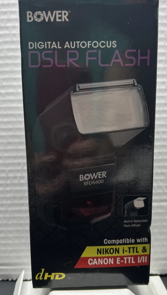New Bower TTL Dedicated Autofocus Power Zoom Flash for Nikon And Canon DSLRs dHD - Image 4 of 4