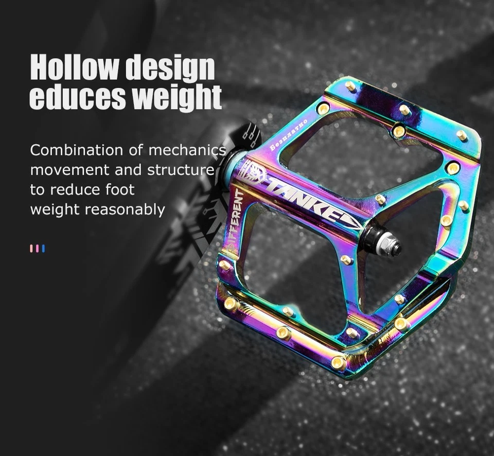 Bicycle Pedals MTB Bike Pedals 9/16" Bicycle Bearing Pedals Aluminum Alloy - Image 2 of 4