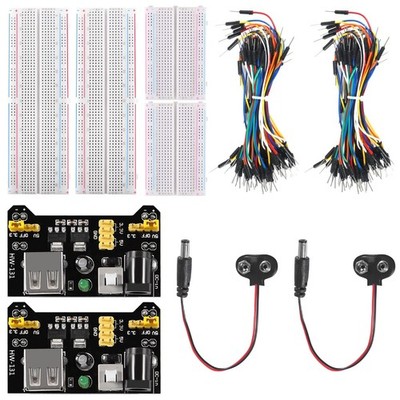 Breadboard Kit with Power Supply Module 2pcs 830 Point 2pcs 400 Point Solderless