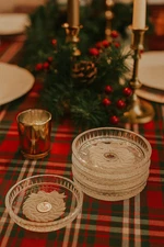 St. George Toscany Crystal Holiday Series Coasters | Festive NIB