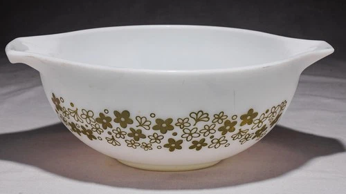 Vintage Pyrex Crazy Daisy / Spring Blossom Green 2 qt Cinderella Mixing Bowl 443