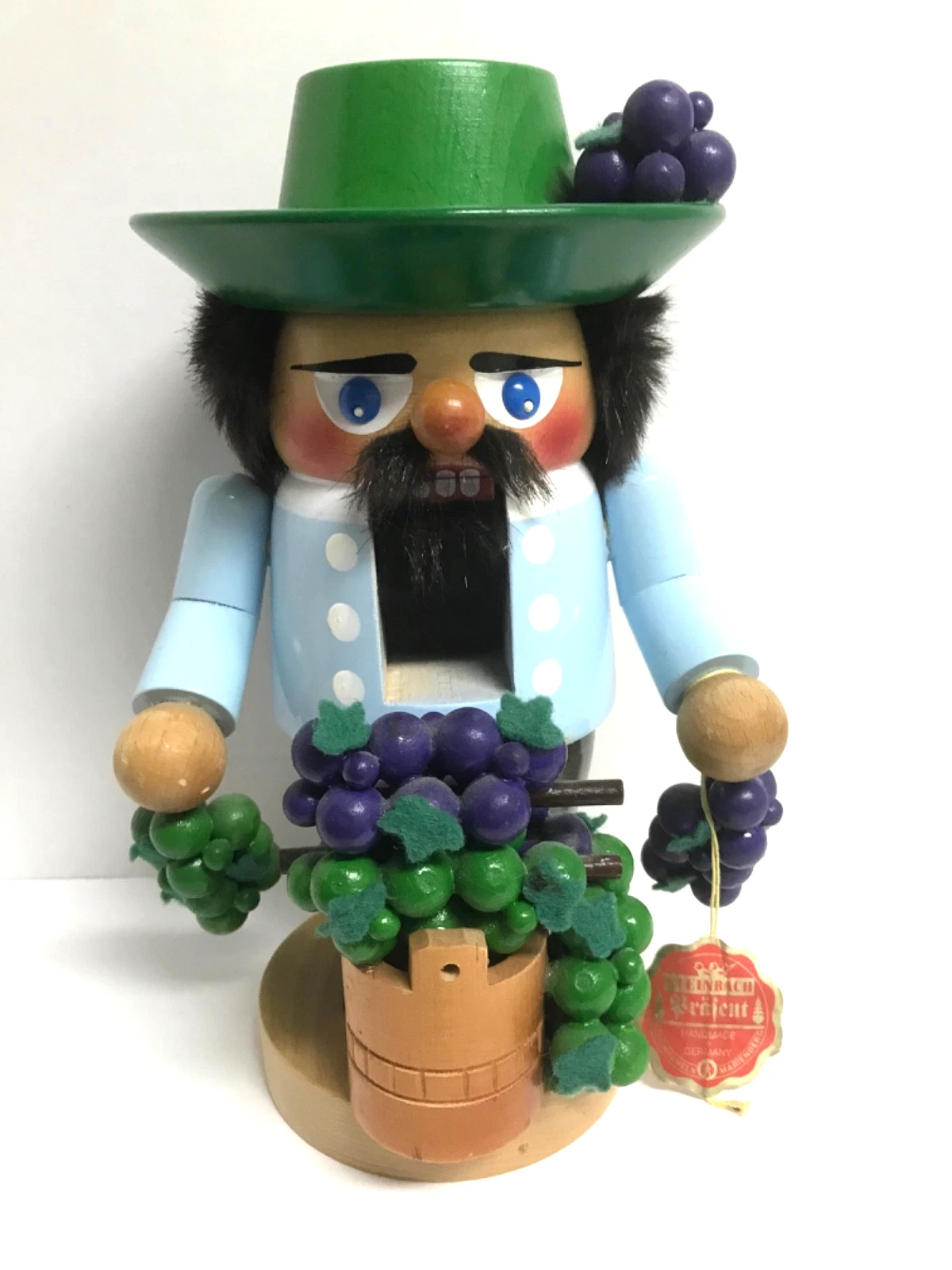 Steinbach Winemaker Nutcracker Volkskunst W. Germany Handmade 9.5" w/Tag