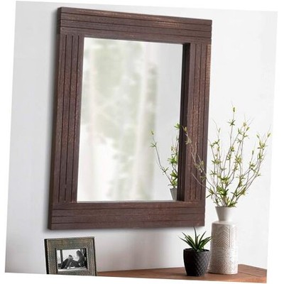 Mirrors for Wall Rustic Wooden Frame Rectangle Mirror 20''L x 16''W Tanned