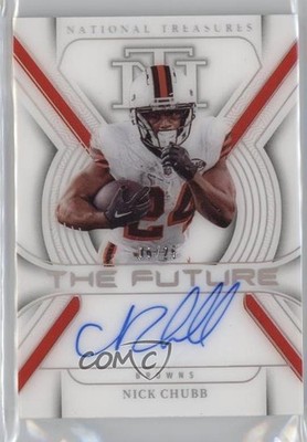 2023 Panini National Treasures The Future Holo Silver 6/25 Nick Chubb Auto 0y2q