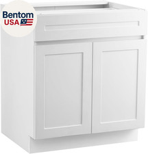 White Shaker Base Cabinet with Drawer, 36-Inch Unassembled Drawer Base Cabinet,