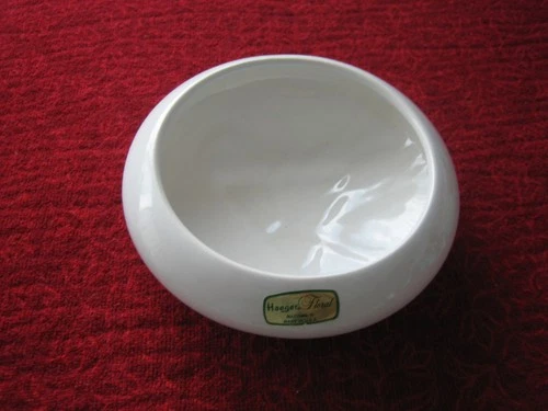 VINTAGE HAEGER LOW PROFILE FLORAL VASE PLANTER BONSAI SUCCULENT MCM WHITE