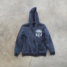 Vintage MMA Elite Hoodie Jacket Zip Up Bandana Print Y2K Sherpa Lined S