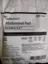7 Lot Cardinal Health Dermacea Abdominal Pads 7.5”x 8” Sterile Exp 2030 7197D