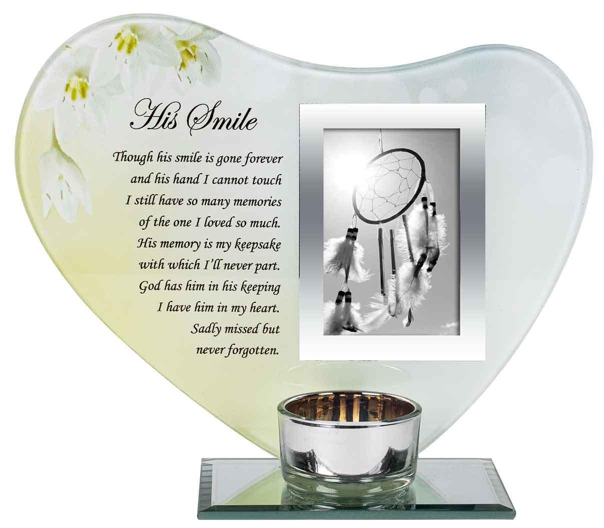 Memorial Candle Holder Tealight Glass Photo Frame Dad Husband Sympathy Gift