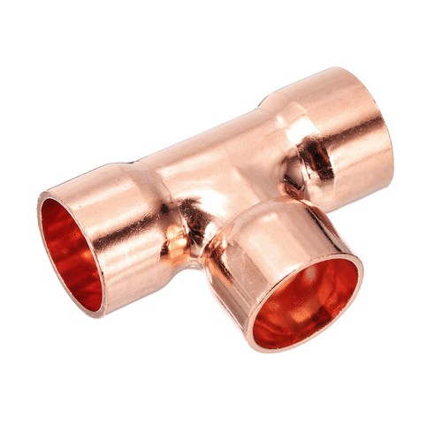 3/4"(19mm) ID 1.2mm Thick Tee Copper Fitting 1pcs 3 Way Pure Pipe Fitting