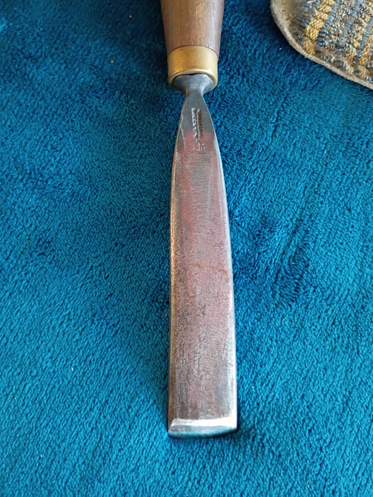 VINTAGE S J ADDIS #12 CAST STEEL 1" WOOD CARVING GOUGE CHISEL.