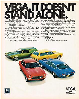 Vintage 1971 Magazine Ad Chevrolet Vega It Doesn't Stand Alone Different Styles