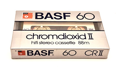 BASF CHROMDIOXID  II CR 60 Blank Audio Cassette Tape (Sealed) New!