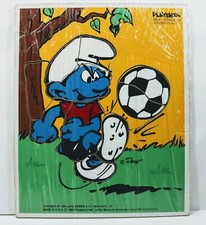 1982 Wooden Puzzle Sporty Smurf Playskool