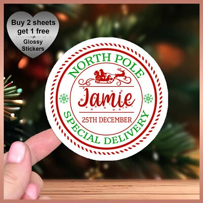 Personalised Name SPECIAL DELIVERY STICKERS Christmas Present Gift Labels Tag