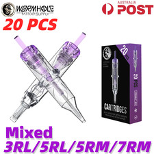 20x Wormhole Disposable Tattoo Needle Cartridges Sterilized Round Liners Shaders