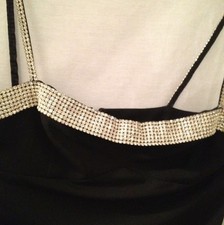 Rhinestone  & Black A.B.S. Evening  Womens Dress Size Large