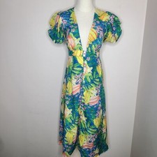 Farm Rio Star Fruit Puff Sleeve Midi Dress Size XS
