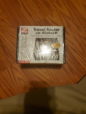 Zoom Travel Router w/ Wireless-N. Brand New. Links 3G, 4G, LTE, DSL or Cable . .