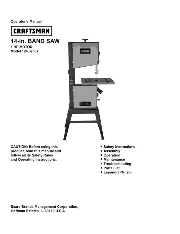 Sears craftsman band saw outlet