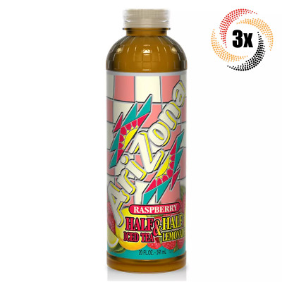 3x Bottles Arizona Half & Half Iced Tea Lemonade With Raspberry Flavor | 20oz