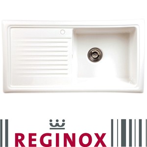 Details About Reginox Rl304cw 1 0 Bowl White Ceramic Reversible Inset Kitchen Sink Waste Kit