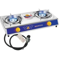 Double Burner Propane Gas Stove Outdoor Cooking Camping BBQ Tailgating Portable