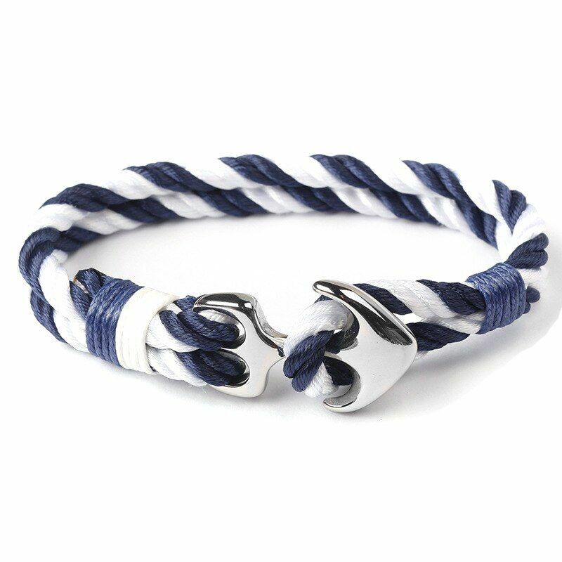 Anchor Sailor Bracelets Nautical Survival Rope Charms Paracord Metal Hooks Wraps
