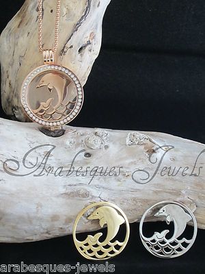 KLEINE DELFIN MÜNZE/MONEDA FÜR ECHTE MI STERLINA MILANO HALSKETTE/TRÄGER/MEDAILLON
