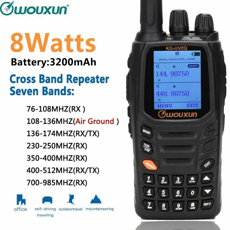 Wouxun KG-UV2Q 8W bands Air Band Cross band Repeater Walkie Talkie eBay