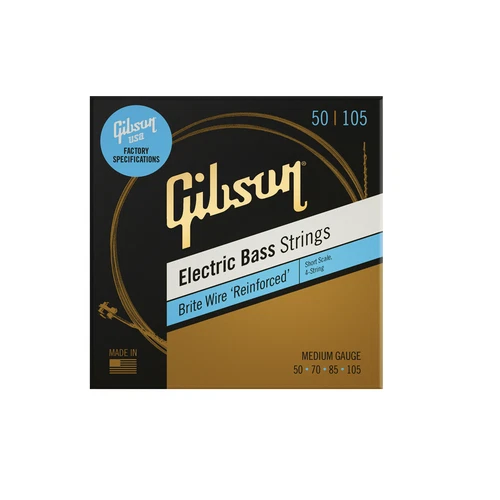 Gibson Short Scale Brite Wire E-Bass Strings, 4-String, Roundwound .050-.105