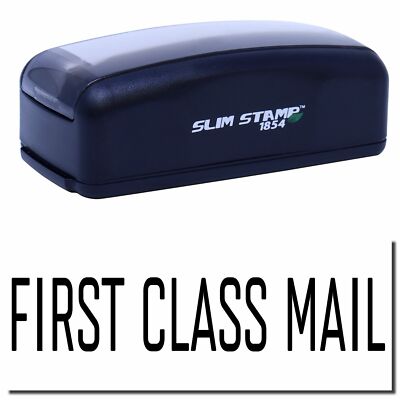 Large Pre-Inked Narrow Font First Class Mail Stamp Size 7/8'' Tall x 2-1/4'' Wide