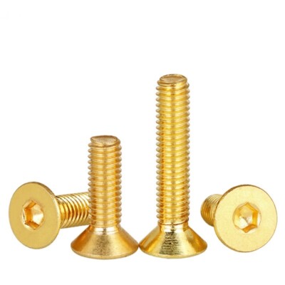 M2 M2.5 M3 M4 M5 M6-M10 Brass Countersunk Flat Head Socket Screws Allen Key Bolt