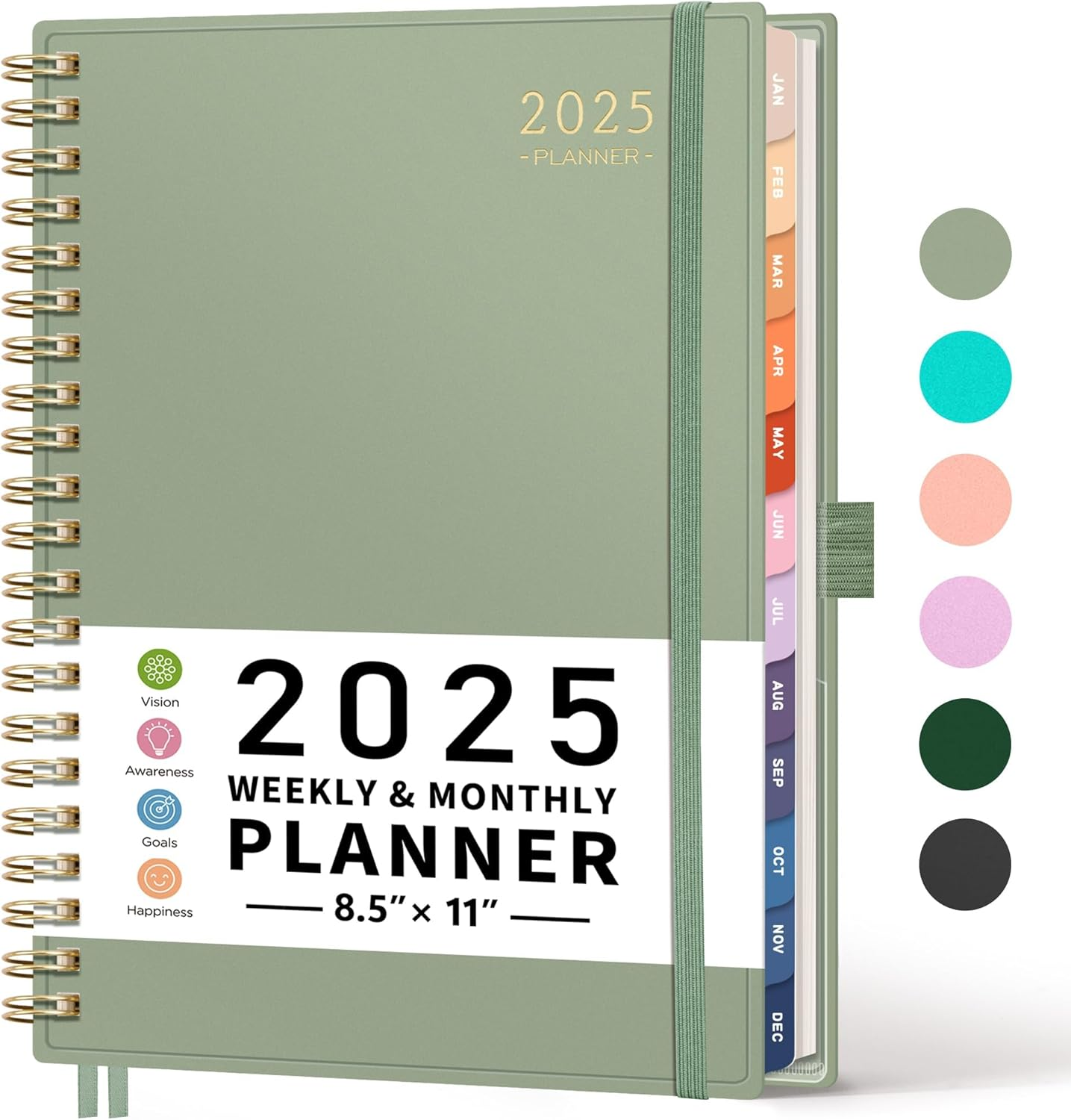 2025 Planner, Weekly and Monthly Planner, Jan 2025 - Dec 2025, 8.5