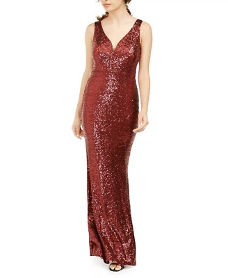 fitted lace wedding dress Ballbella Red Sequins Mermaid Prom Dress Sleeveless With Crystal main image 1