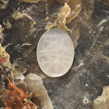 Unique Rare Egyptian Scarab/Beetle Amulet Intaglio Rock Crystal Gemstone