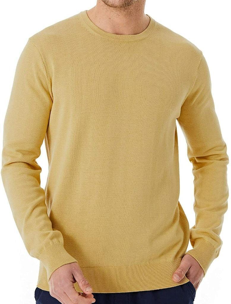 New Men' LELLO TRICOT Organic Cotton Crewneck Lightweight Pullover
