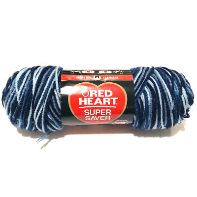 Red Heart Super Saver Yarn 0984 Shaded Dusk Lot 4160 Blue Navy 244
