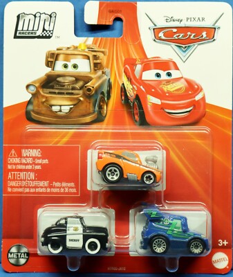 Disney Pixar Cars Mini Racers 3 pack - Snot Rod, DJ, Sheriff