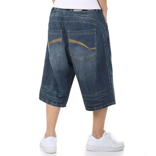 Mens Jeans Denim Shorts Capri Pants 