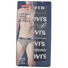 Levis Men Low-Rise Brief Premium Cotton 5 Pack Size XL New In Box Assorted Gray