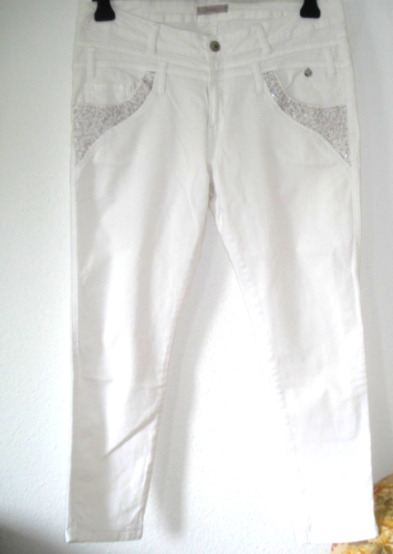 Tredy Jeans Gr. 46 off white, Pailletten an denTaschen, aktueller Schnitt - Bild 1 von 3