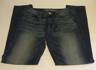 American Eagle Outfitters Size 8 Skinny Jeans Stretch Medium Wash Whiskered