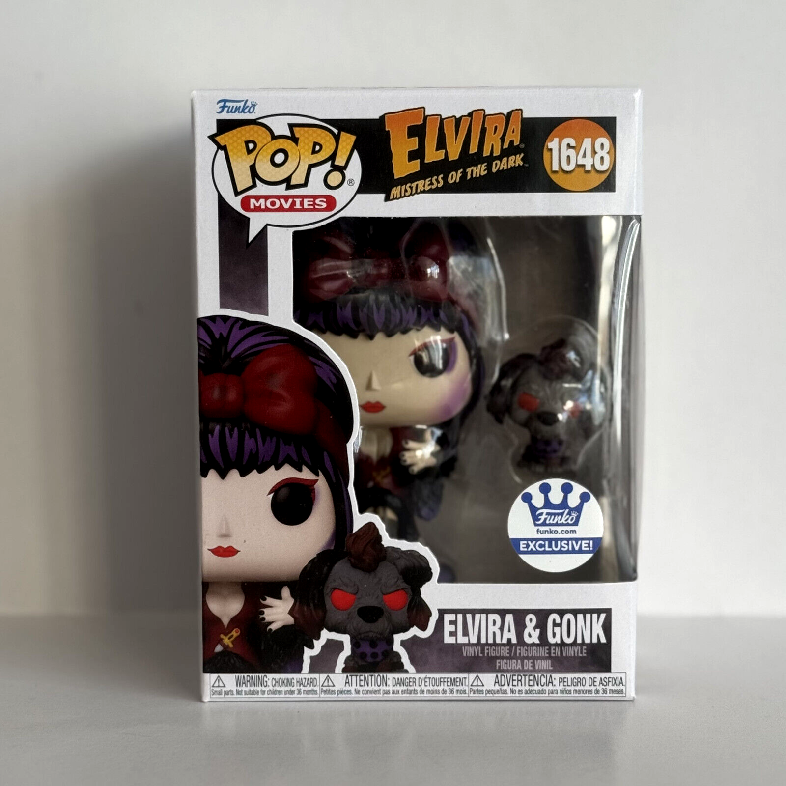 FUNKO POP! MOVIES * ELVIRA & GONK (MOONLIGHT) * #1648 * EXCLUSIVE EDITION