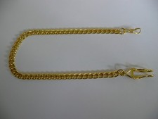 new 7mm wide gold plated pocket watch chain 36cm long