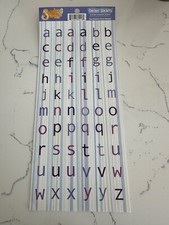 Scrapbook Wizard Thicker Stickers Blue Raspberry Striped Alphabet Scrapbooking